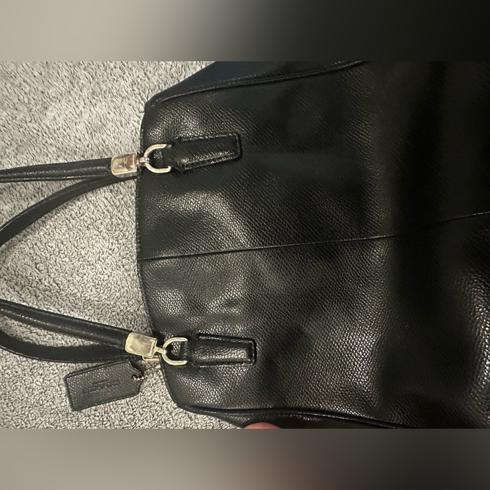 Coach Black Pebbled Leather Tote - Picture 6 of 9